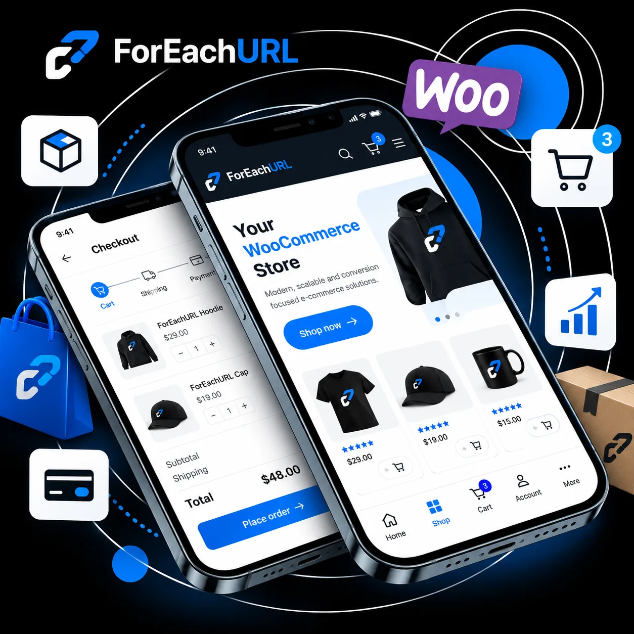 Aplikacja sklepu WooCommerce na telefonie